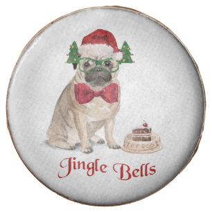 Funny Christmas Pug Chocolate Covered Oreo