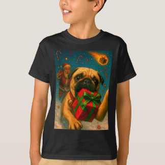 Funny Christmas Pug Shirt - Selfie With Santa Xmas