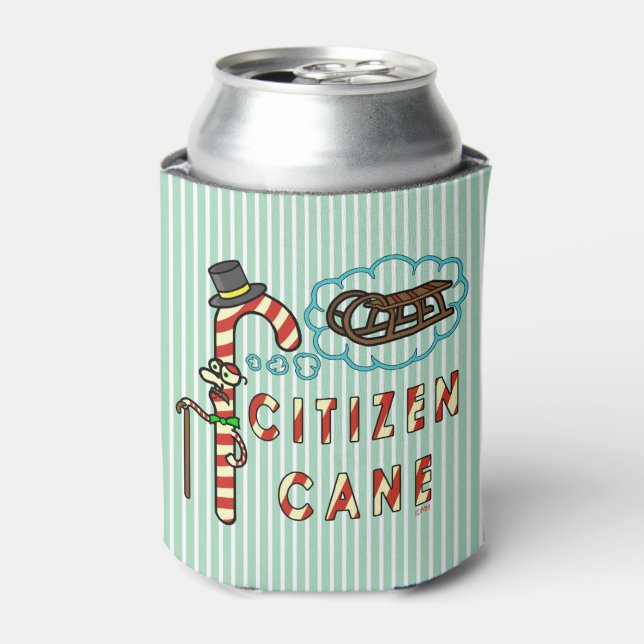 Funny Christmas Pun Citizen Cane Humor Holiday Can Cooler (Can Front)