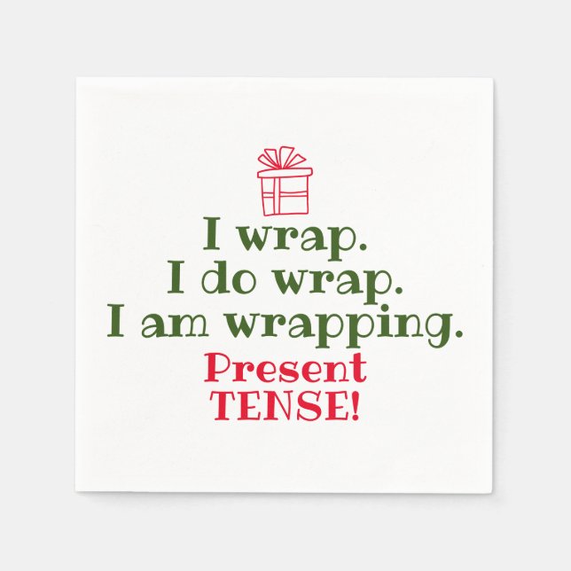 Funny Christmas Pun | Cute Holiday Grammar Napkins (Front)
