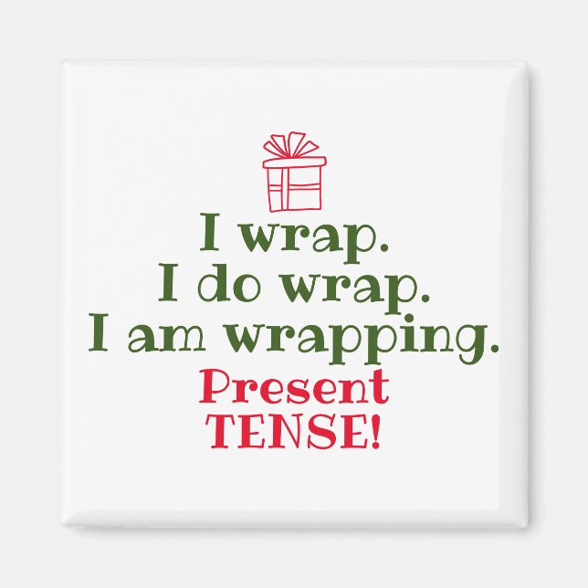 Funny Christmas Pun | Holiday Grammar Humor Magnet (Front)