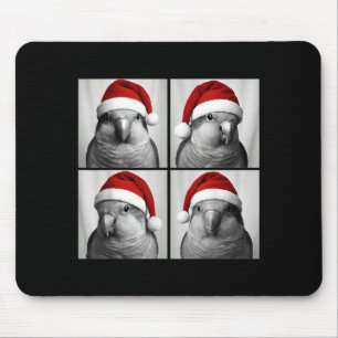 Funny Christmas Quaker Parrot Santa Photo Booth  Mouse Pad