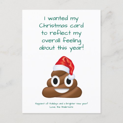 Funny Christmas Quarantine Poop Covid Pandemic Holiday Postcard
