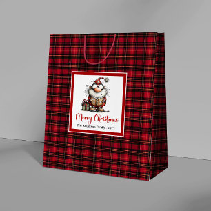 Funny Christmas Quirky Santa Minimal Gift Bag Art