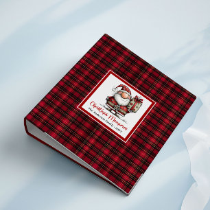 Funny Christmas Quirky Santa Whimsical Memory  3 Ring Binder