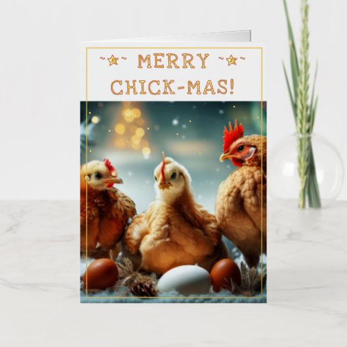 Funny Christmas Quote Cute Fun Chicks Photography Foil Greeting Card