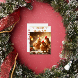 Funny Christmas Quote Cute Fun Chicks Photography Foil Holiday Postcard