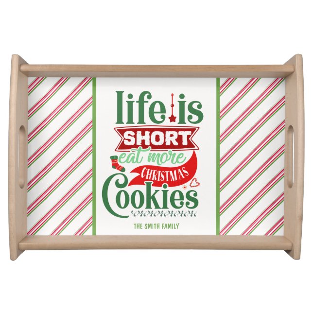 Funny Christmas Quote Personalized Serving Tray (Front)