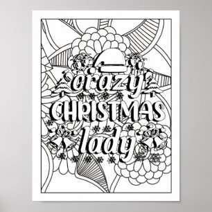 Funny Christmas Quotes Adult Coloring Poster