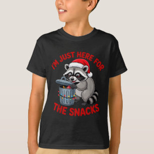 Funny Christmas Raccoon Shirt I'm Just Here For Th