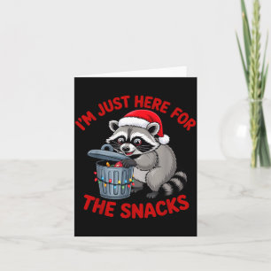 Funny Christmas Raccoon Shirt I'm Just Here For Th Card