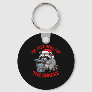 Funny Christmas Raccoon Shirt I'm Just Here For Th Keychain