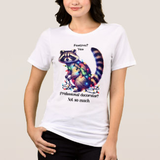 Funny Christmas raccoon tee
