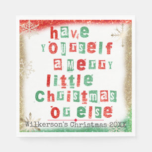Funny Christmas Ransom Note from Santa Claus Napkins