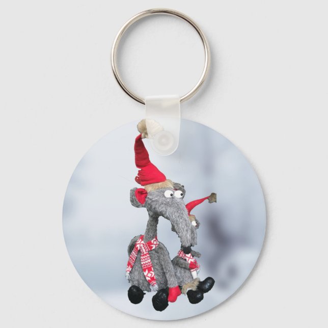 Funny Christmas Rats Keychain (Front)