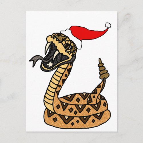 Funny Christmas Rattlesnake Holiday Postcard