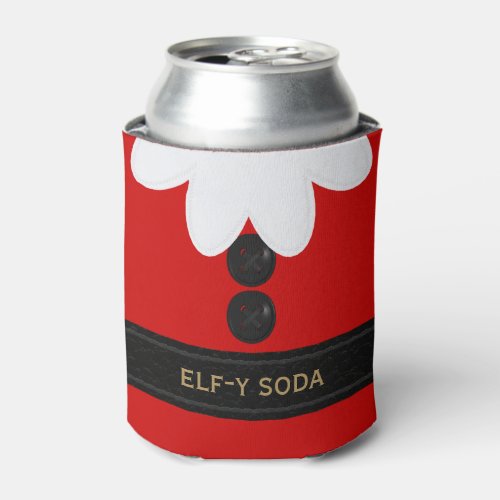 Funny Christmas Red Elf Holiday Soda Custom Can Cooler