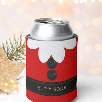 Funny Christmas Red Elf Soda Christmas Can Cooler by mothersdaisy at Zazzle
