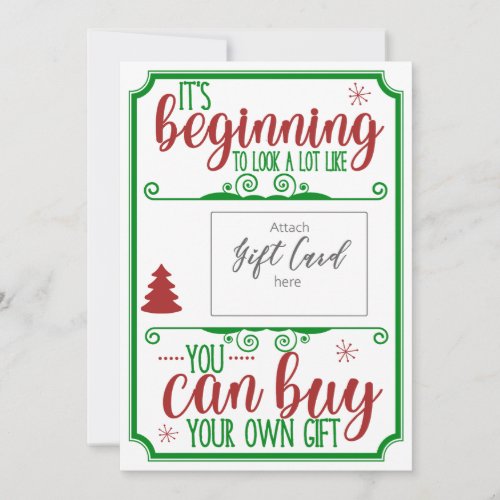 Funny Christmas Red Green Gift Voucher Holder