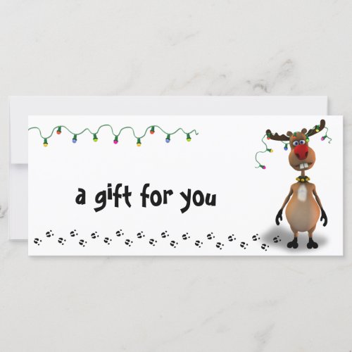 Funny Christmas Red Nose Reindeer Gift Certificate