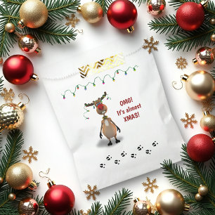 Funny Christmas Red Nosed Reindeer - Favor Bag