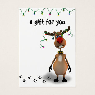 Funny Christmas Red Nosed Reindeer Gift Card