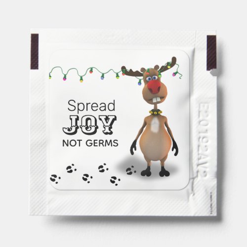 Funny Christmas Red Nosed Reindeer Hand Sanitizer Packet