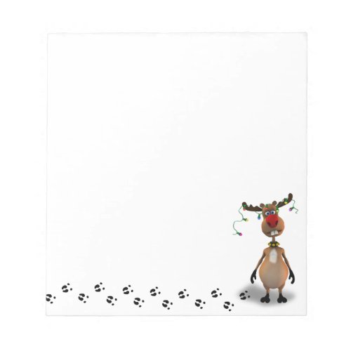 Funny Christmas Red Nosed Reindeer Notepad