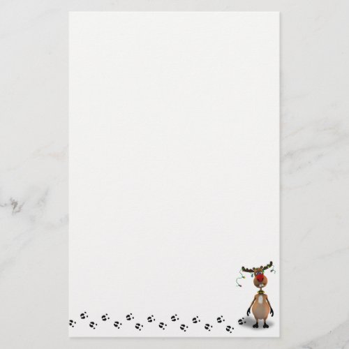 Funny Christmas Red Nosed Reindeer Stationery