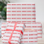 Funny Christmas Red Secret Santa  Wrapping Paper<br><div class="desc">Red and White Secret Santa Gift Wrapping Paper - for your Secret Santa gifts</div>