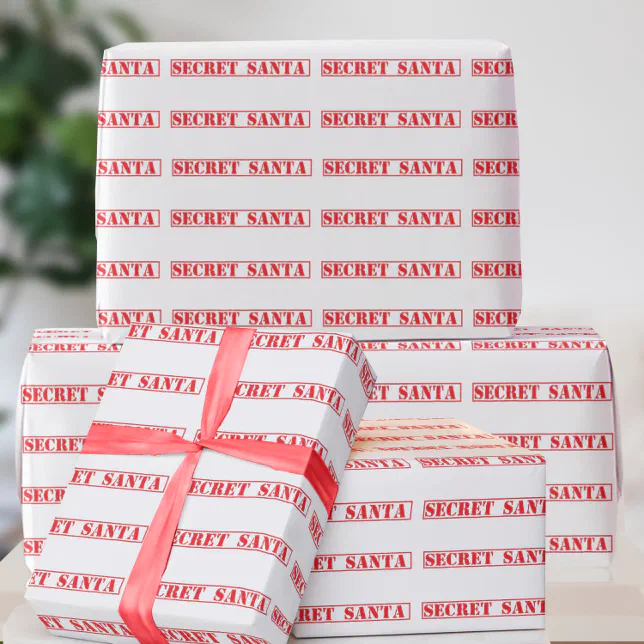 Funny Christmas Red Secret Santa Wrapping Paper Zazzle Funny Christmas Red Secret Santa Wrapping Paper Zazzle