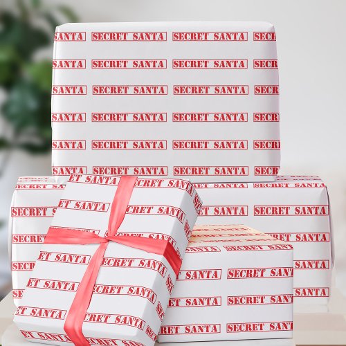 Funny Christmas Red Secret Santa  Wrapping Paper