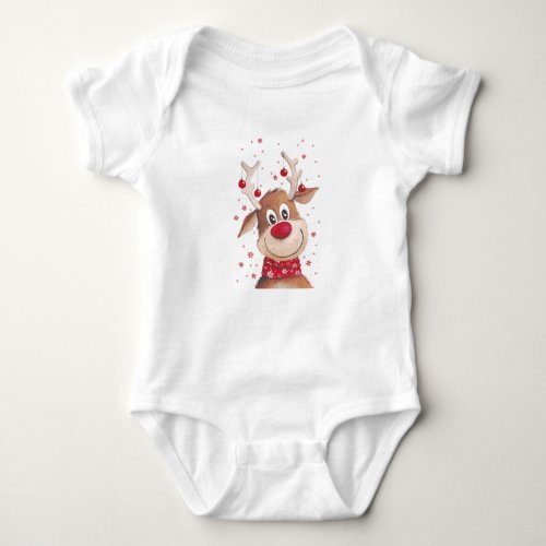 Funny christmas reindeer baby bodysuit