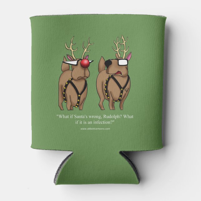 Funny Christmas Reindeer Can / Bottle Cooler (Front)