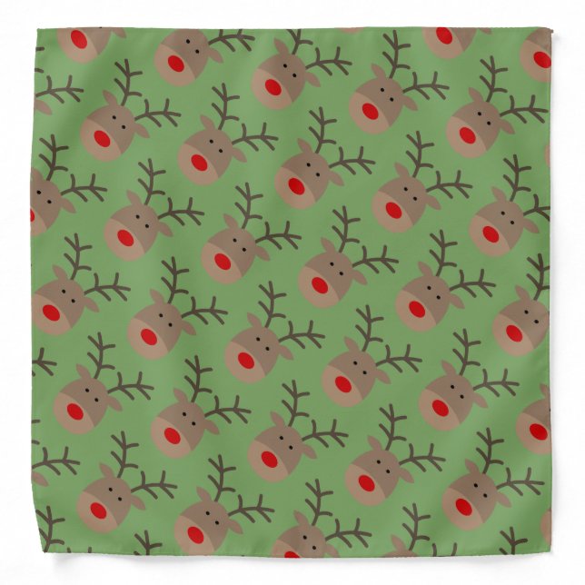 Funny Christmas reindeer dog bandana pet kerchief (Front)