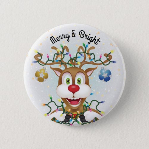 Funny Christmas Reindeer Holiday Cheer Button