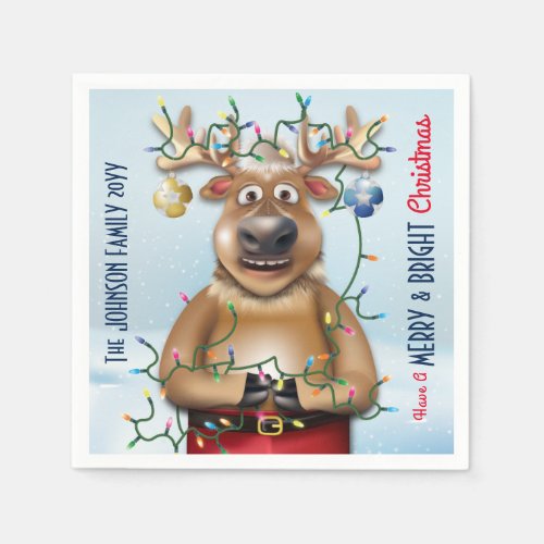 Funny Christmas Reindeer Holiday Cheer Napkins