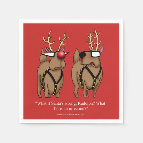 Funny Christmas Reindeer Humor Napkins