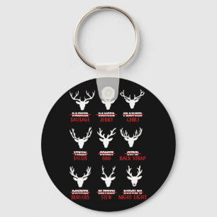 Funny Christmas Reindeer Hunter Deer Meat Hunting Keychain