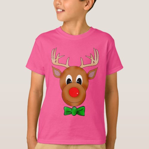 Funny Christmas Reindeer with Bowtie T_Shirt