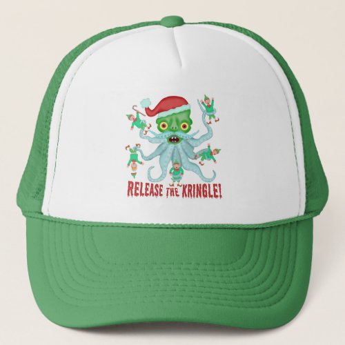Funny Christmas Release the Kringle Santa Claus Trucker Hat