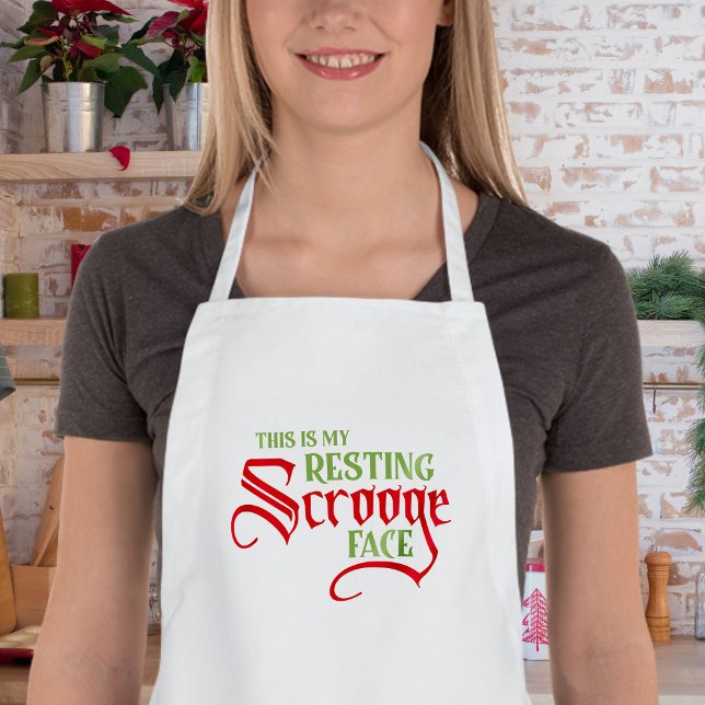 Funny Christmas Resting Scrooge Face Adult Apron (Creator Uploaded)