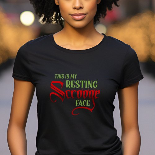 Funny Christmas Resting Scrooge Face T_Shirt