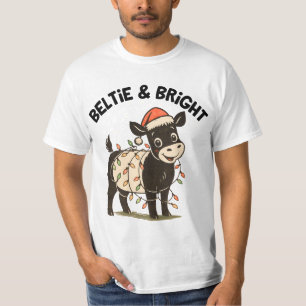 Funny Christmas Retro Belted Galloway Beltie T-Shirt