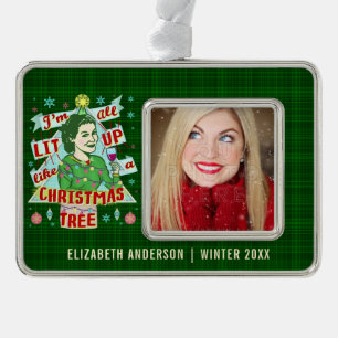 Funny Christmas Retro Drinking Humor Woman Lit Up Ornament