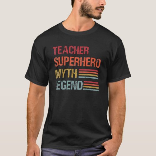 Funny Christmas Retro Style Teacher Superhero Myth T-Shirt