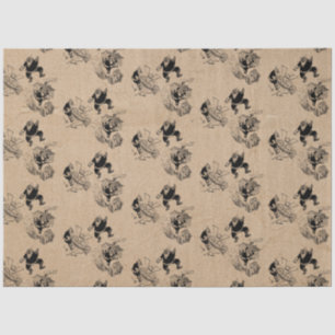 Funny Christmas Retro Vintage Santa Kraft Pattern Tissue Paper