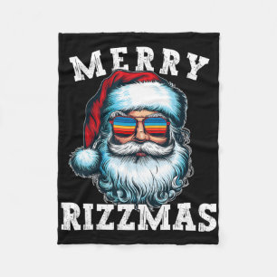 Funny Christmas Rizz Meme Merry Rizzmas For Trendy Fleece Blanket