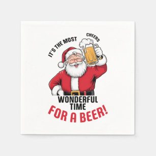 Funny Christmas root beer drinking party  Napkins