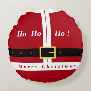 Funny Christmas Round Pillow Santa Claus Design